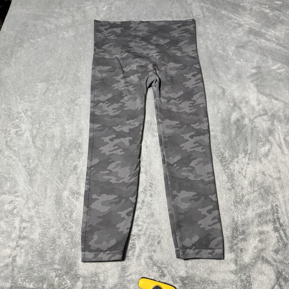 Spanx Seamless Look At Me Now Leggings Women's 1X Gray Camo Compression Stretch